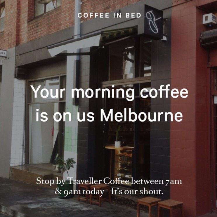 7seedscoffee's tweet photo. Coffee is on @inbedstore at @travellercoffee right now until 9am. Head in before its all over #grabatraveller http://t.co/6A1XOEviQn