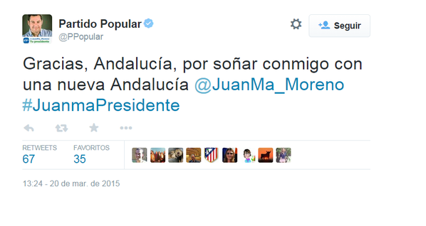 teina_com's tweet photo. La cosa hoy va de soñar @ppandaluz #La6Andalucia #22M http://t.co/URi1jBkSz4