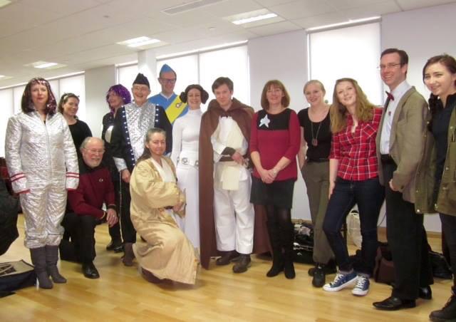StevenageOrch's tweet photo. Such a fun concert today! A few orchestra members backstage in their space/sci-fi costumes. Thanks to all who came! http://t.co/3SAm8wQtaz