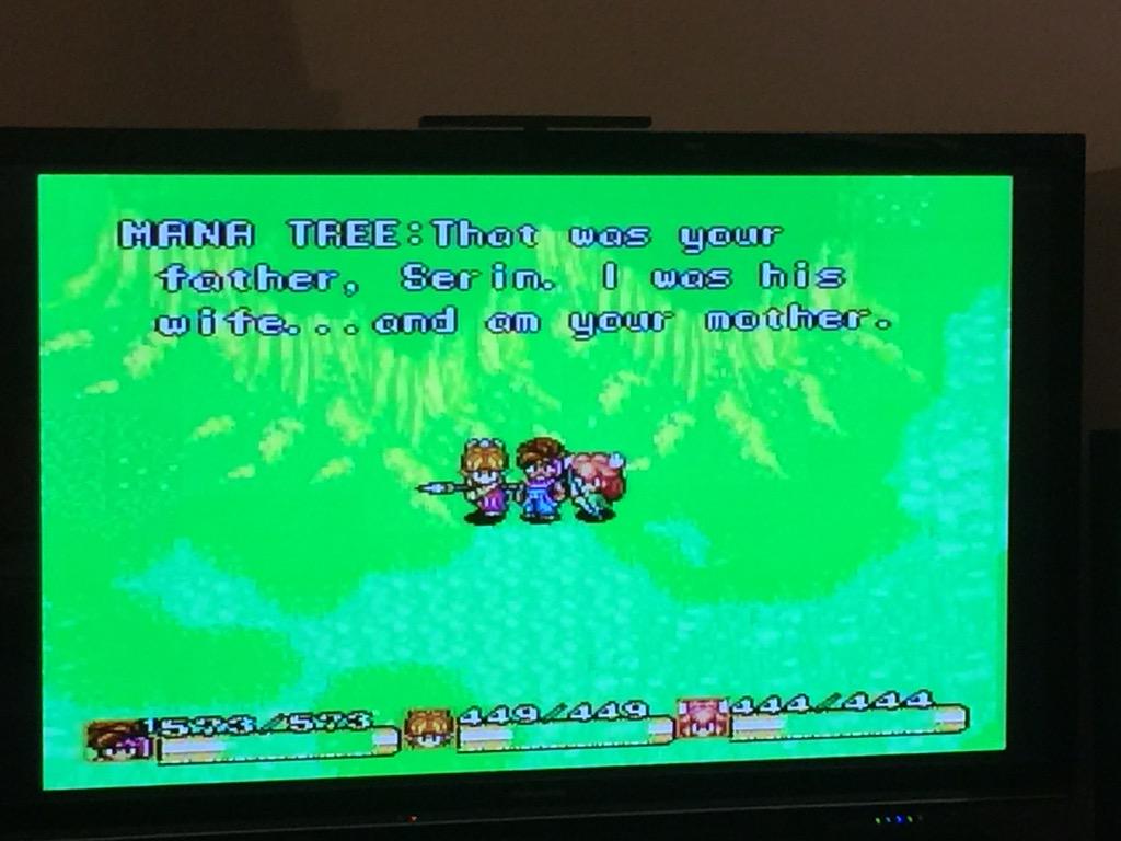 GamesWOStrings's tweet image. Spoiler alert... The tree is my mother?!? #secretofmana this is too good