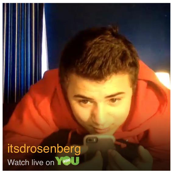 fayelynn__'s tweet photo. 🔴 LIVE - @itsdrosenberg is broadcasting on #YouNow http://t.co/rMMnuW3p6T http://t.co/DTLiG5Dcwb