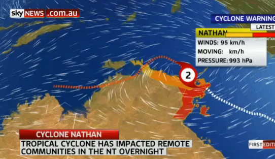News24Aust's tweet photo. NT's Elcho Island is being battered by #TCNathan just weeks after bearing the brunt of #TCLam: http://t.co/CyOlptexjD http://t.co/2mijyvRsUy
