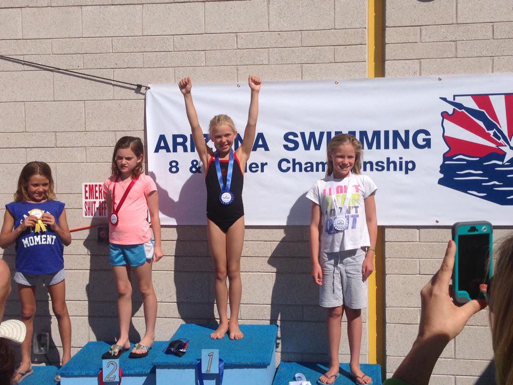 OVSwimTeam's tweet photo. Sarah capped the meet off as the 8 year old champion in the 25 BR. She knocked off 5sec &amp; set a team record by 2sec!! http://t.co/if5jZANPgz