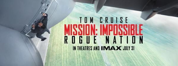 ProximoEnCine's tweet photo. Misión Imposible 5 Estreno: 07 de Agosto de 2015 http://t.co/H7ZogSC7Cr