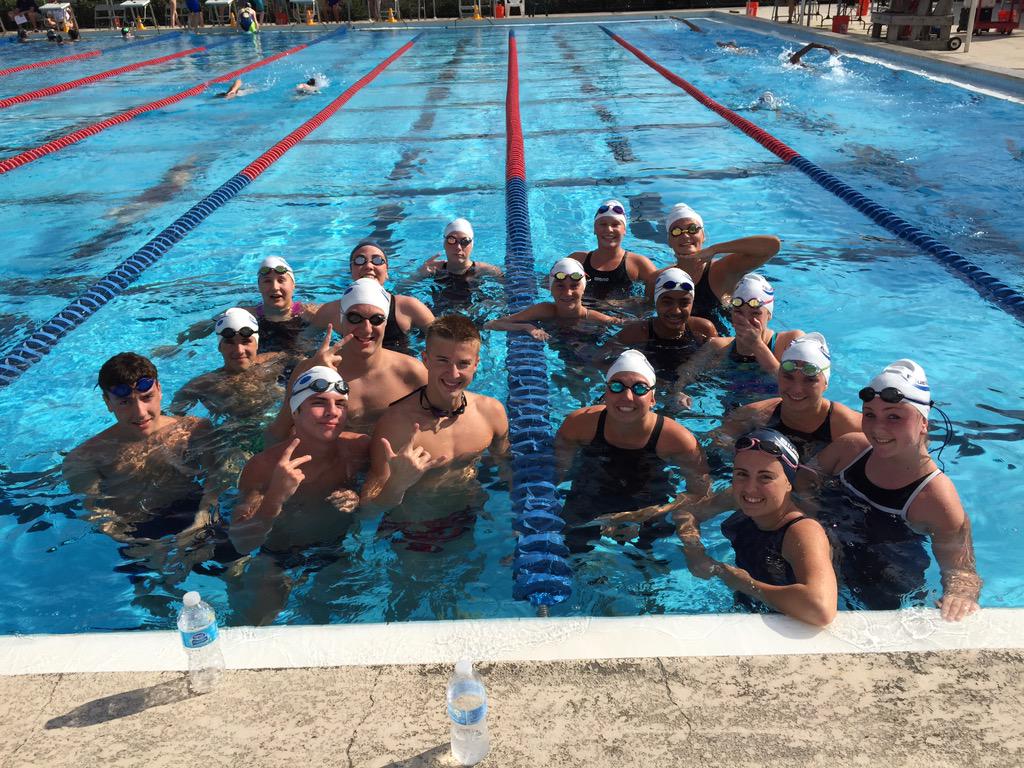 Blue Wave swimmers getting ready for the last night of finals! #bluewavestrong