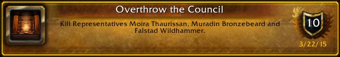 mathwiz11235's tweet image. I just earned the [Overthrow the Council] Achievement! #Warcraft