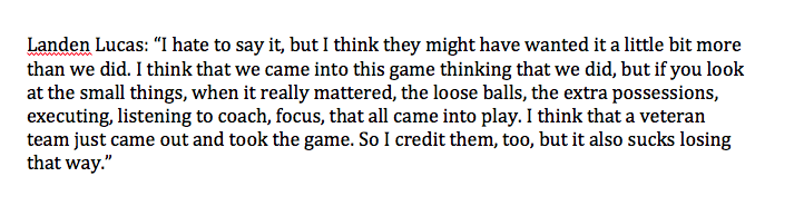 rustindodd's tweet photo. Kansas' Landen Lucas on what happened against Wichita State: " ... a veteran team just came out and took the game." http://t.co/zWwYQjKwO5