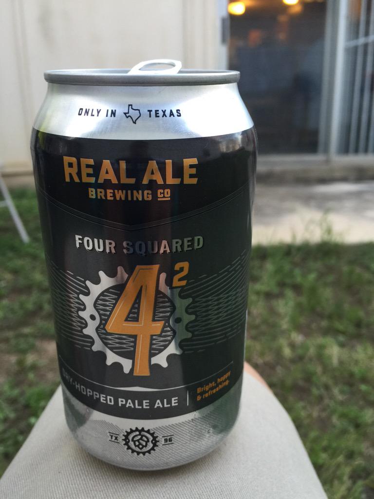 TX_craftbeer's tweet photo. Second day straight of BBQing calls for a little @RealAleBrewing #4squared #gotexan http://t.co/4Y7Al0YvJr