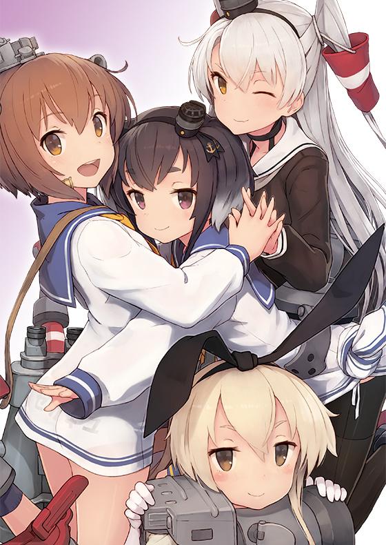 春の風を感じる駆逐艦四隻
