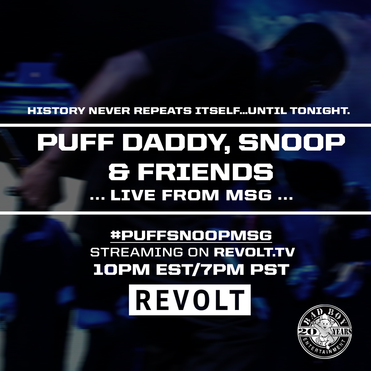 REVOLTpress's tweet photo. Tonight!! Watch legends from @msg 10pm ET @SnoopDogg @iamdiddy @kanyewest @drdre @nas ON: http://t.co/kZ8WW4bgzs http://t.co/lpl47BJ1KC