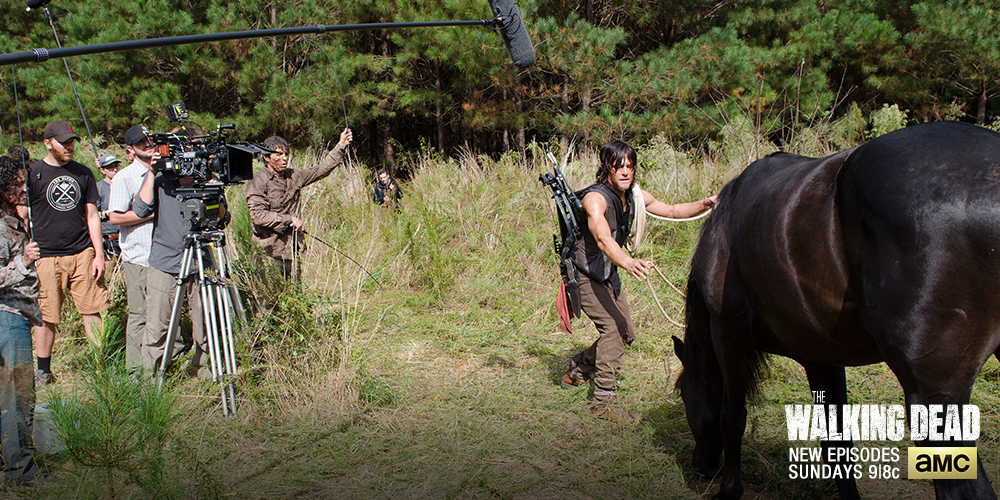 TWDSupportGroup's tweet photo. 🐎 “@WalkingDead_AMC: #TheWalkingDead fans are killer! Here’s a #TWDBTS pic of @wwwbigbaldhead. #TWDTakeover http://t.co/YRxdJD9tBv”
