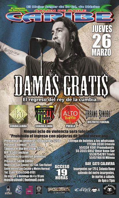 df_conciertos's tweet photo. @LaReta_Com @PumasMX @PueblaFC
 Retweet porfavor! el regreso de la banda Argentina Damas Gratis en Mexico DF !!!! http://t.co/54VcXIoTBR