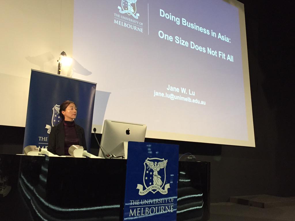BusEcoNews's tweet image. Prof Lu notes #asianbusiness is a much discussed topic but one in which she has much to add #busecomelb