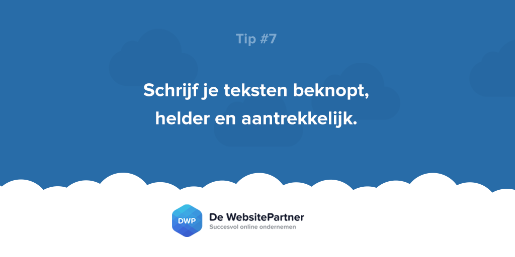 dwp_nl's tweet photo. Houd de tekst op je #website beknopt maar informatief en gebruik gemiddeld 400 woorden per pagina. #zzp #ondernemen http://t.co/WRRZCKlnBe