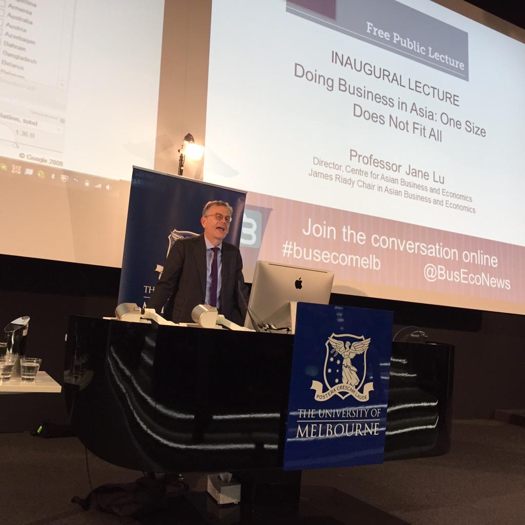 BusEcoNews's tweet image. Deputy Dean Nilss Olekalns kicking off the proceedings for Professor Jane Lu&apos;s inaugural lecture #busecomelb