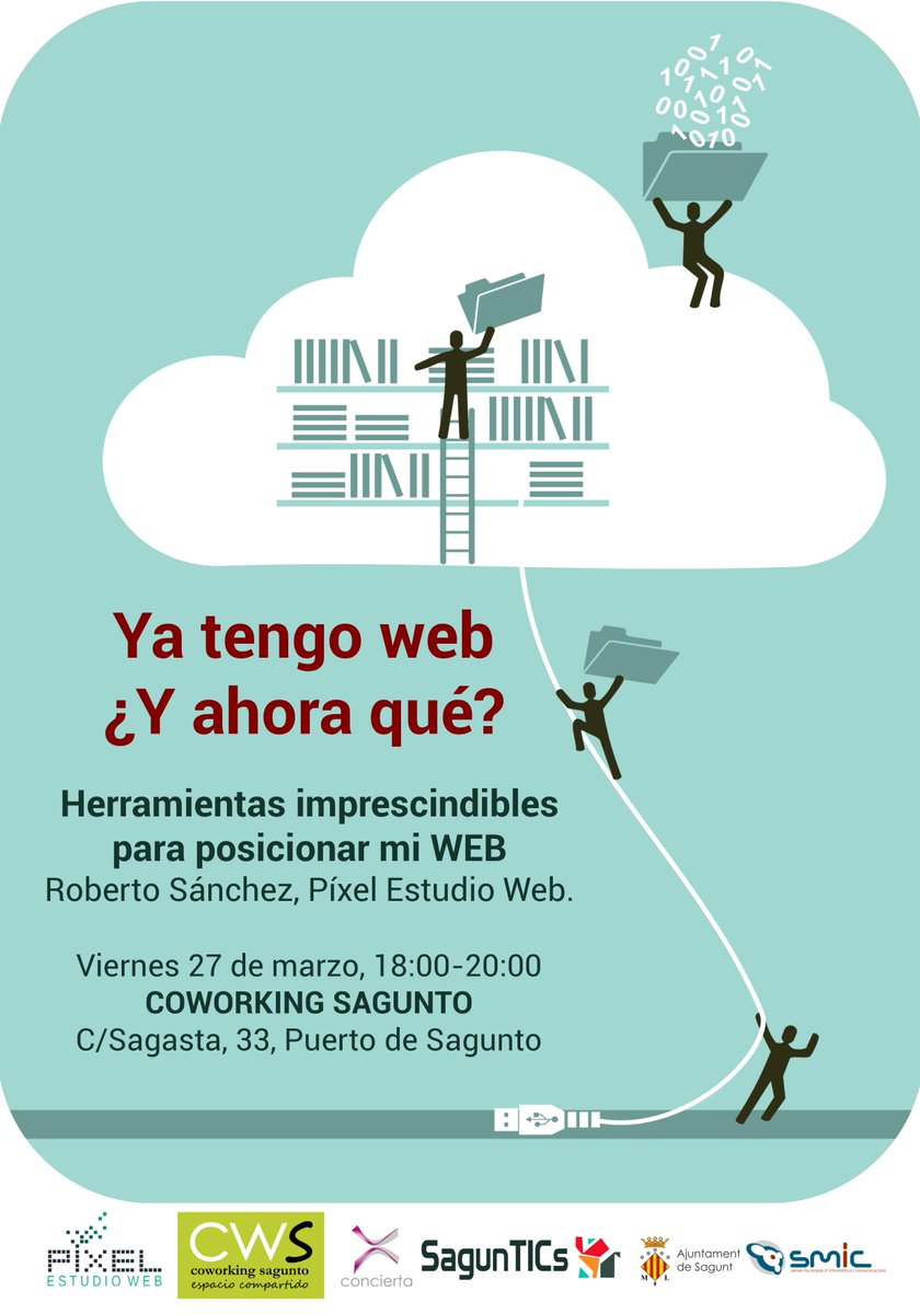 SagunTICs's tweet image. Para los que tienen una web y no saben como posicionarla. Éste viernes taller gratuito en #sagunto