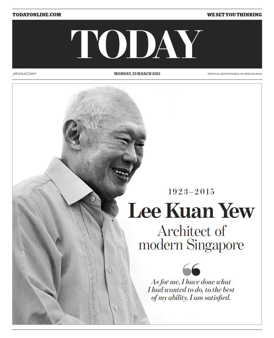 ChannelNewsAsia's tweet photo. This 44-page Special Edition of @TODAYonline will be available at noon today at 40 MRT stations http://t.co/deRtsM66t1