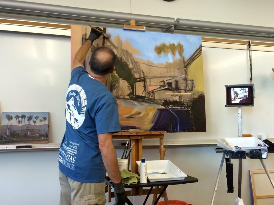 BVdesigngroup's tweet image. VCDGs Mark Jacobucci doing a painting demonstration at #LABASH #labash2015 @VCdesigngroup @ValleyCrest