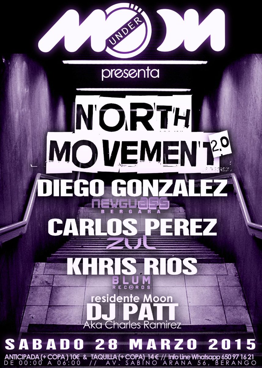 djpatthofrecord's tweet photo. SORTEO 3 PASES VIP DOBLES PARA ESTE SABADO - UNDER MOON NORTH MOVEMENT. Para participar RETWEET En ste Cartel SUERTE http://t.co/0fHRmWiX5A