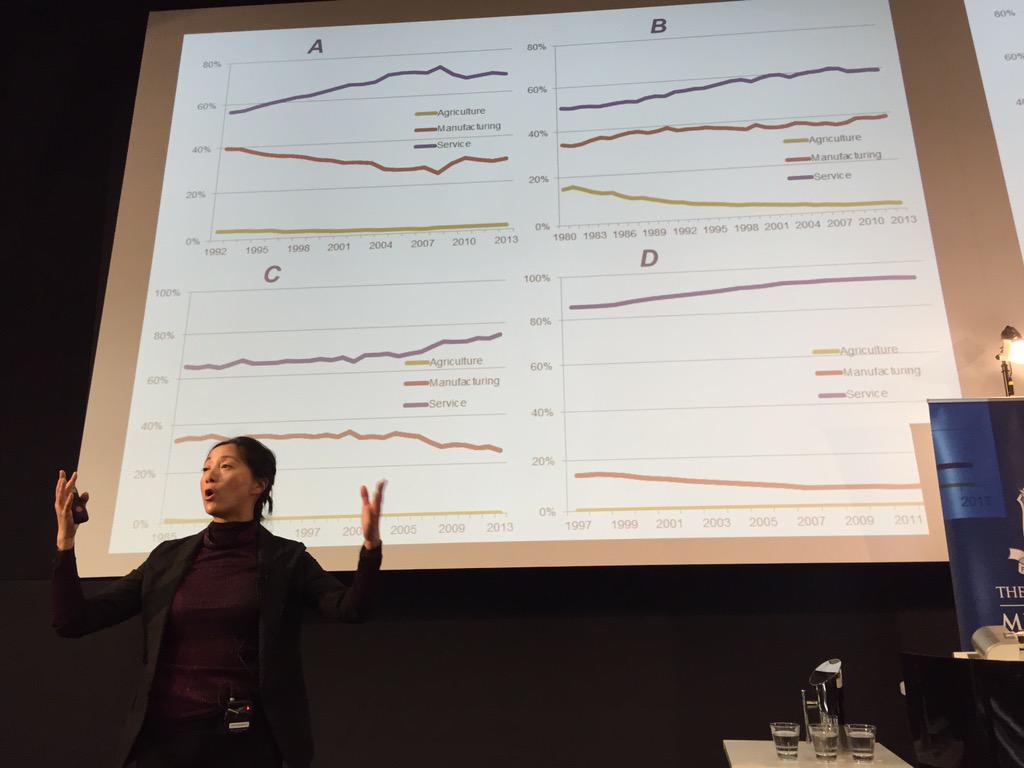 BusEcoNews's tweet image. Prof Lu inviting some audience participation around GDP composition in Asia&apos;s four &apos;little dragons&apos; #busecomelb