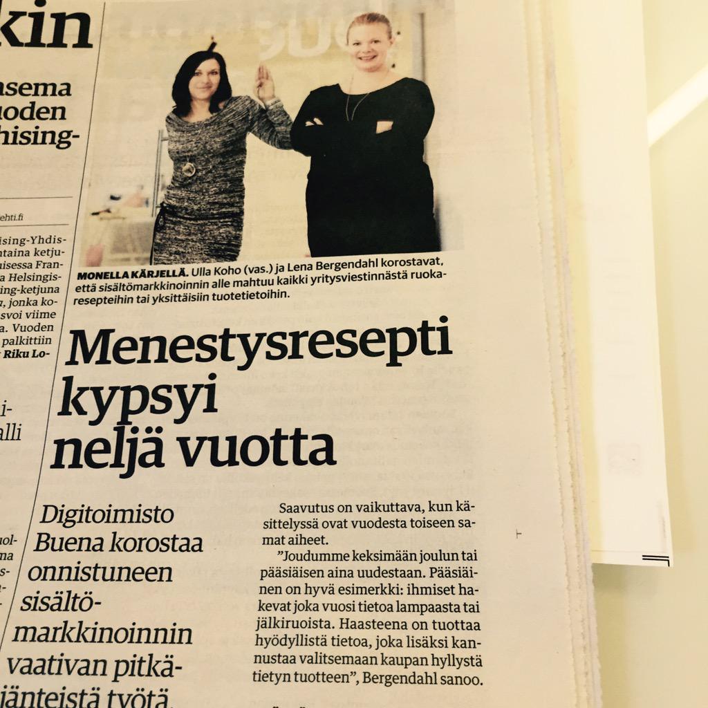 Kohokohta's tweet photo. Jutellaan tämän aamun Kauppalehdessä viisauksia aiheesta #sisältömarkkinointi. http://t.co/leQYmJAMBx