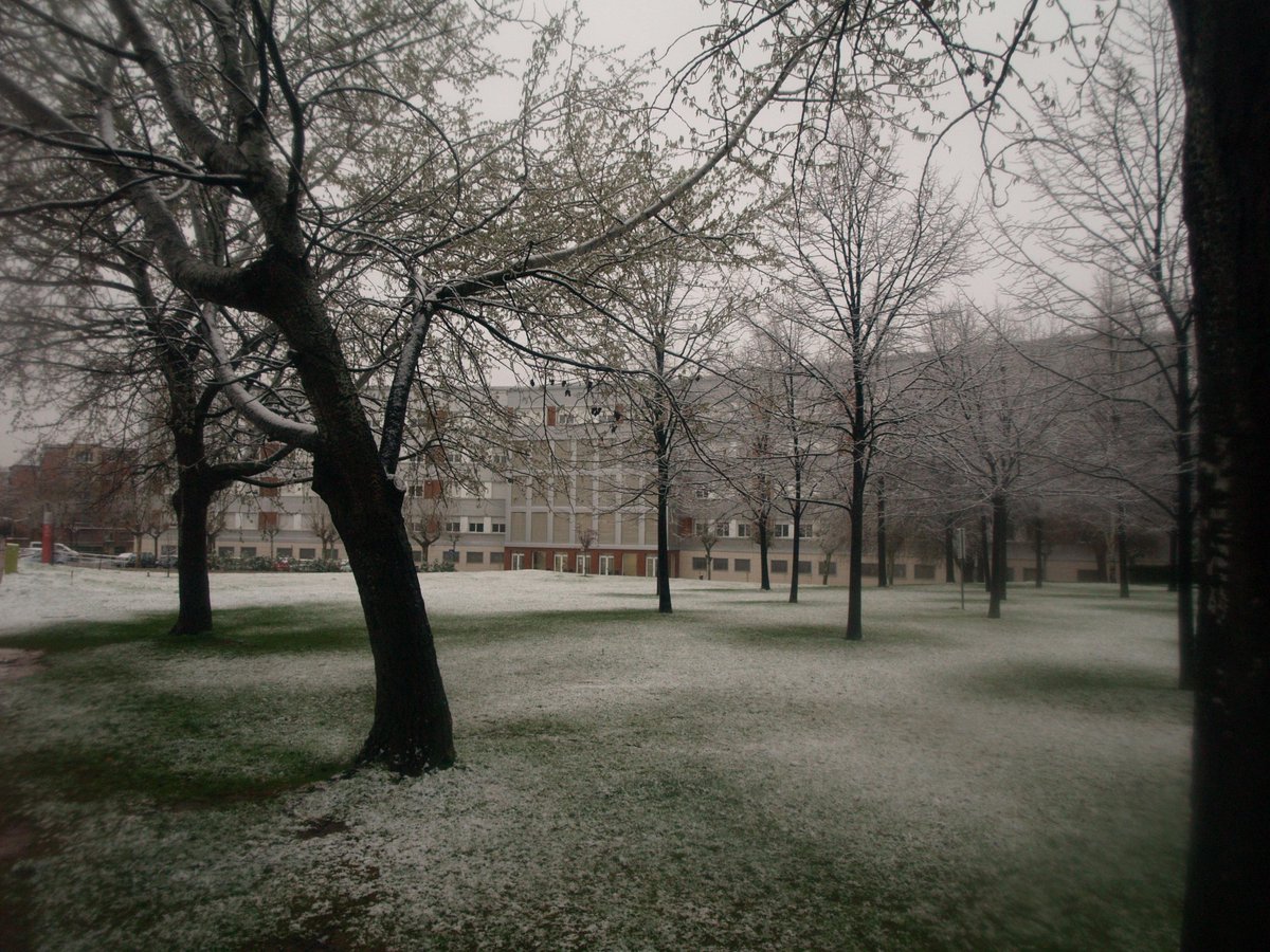 unirioja's tweet photo. ¡Buenos días! El campus nevado, esta mañana, en el primer día lectivo de #laprimavera... http://t.co/8V6MxES8xn http://t.co/nuAX1Yars0