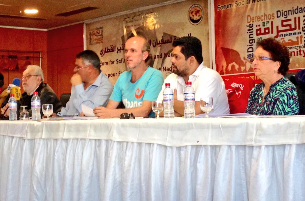 Ibasenet's tweet photo. Coletiva de imprensa do Fórum Social Mundial na Tunísia #WSF2015 #fsm2015 #FMML2015 http://t.co/T1dvIwIg2E