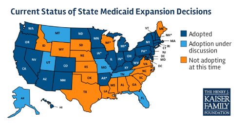 HealthyMaryland's tweet photo. MAP: Where states stand on #Medicaid expansion as of today -- the #ACA's 5th anniversary http://t.co/b6Sytkc5cu http://t.co/70SKkd46hx