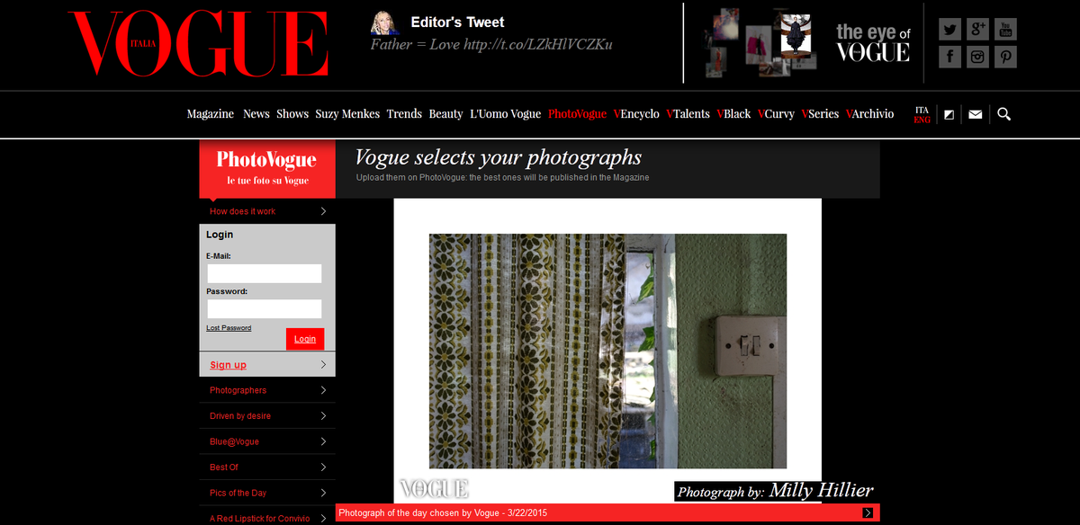 PhotoMilly's tweet image. #PicoftheDay on #PhotoVogue 22/3 #HappyDay Thanks to #TheQueen @AlessiaGlaviano