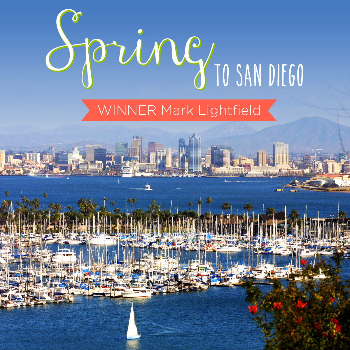 visitsandiego's tweet photo. Congrats to the winner of our #Spring2SD Sweepstakes, Mark Lightfield! Stay tuned for another chance to #VisitSD. http://t.co/5kkKcPlPNZ