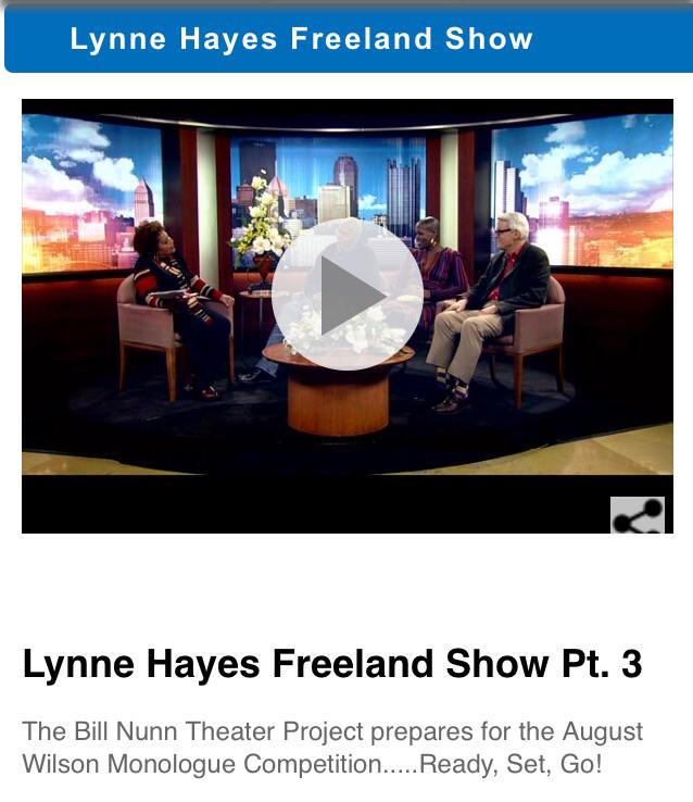 AWMC_Pittsburgh's tweet photo. Check out @therealbillnunn on the @LynneHayesFreelandShow discussing the August Wilson Monologue Competition. http://t.co/OgPYCm3Z9F