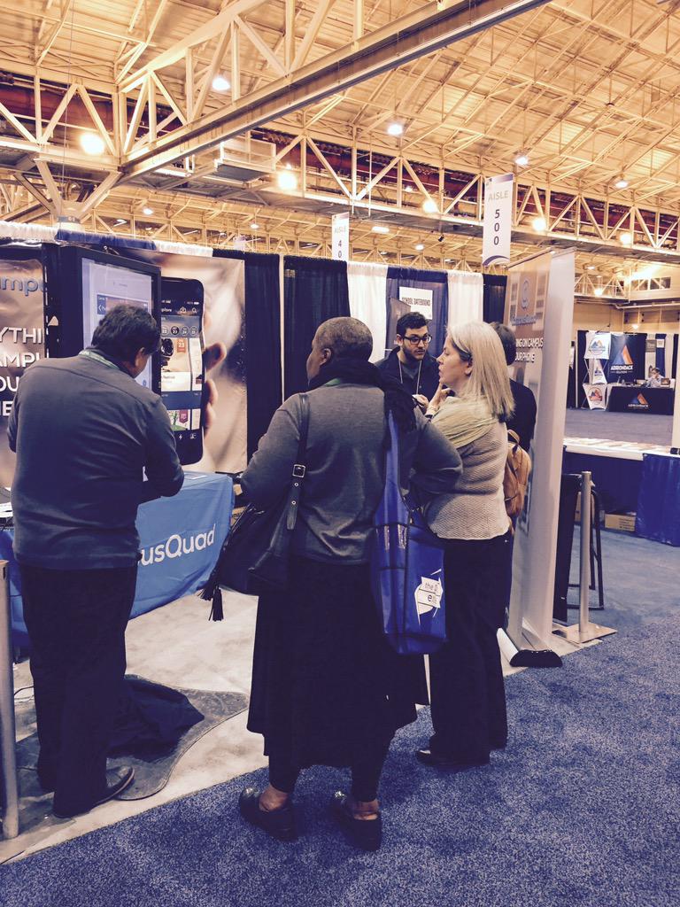 thecampusquad's tweet photo. Come check us out @NASPAtweets Booth 708! #NASPA15 http://t.co/JJbR6dZcDH