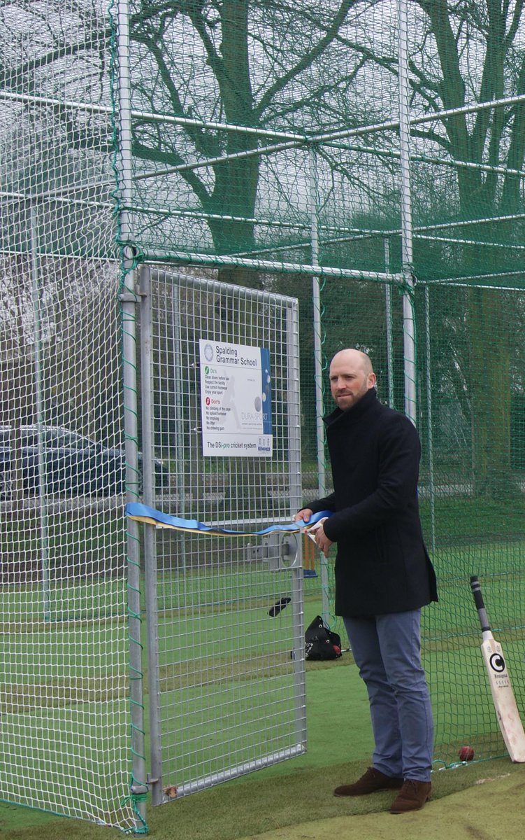 DuraSportLtd's tweet photo. Glowing reference from @SpaldingGrammar as @MattPrior13 opens the new cricket facility #DSipro http://t.co/uBsldPZxHM http://t.co/MZU8qU4Col