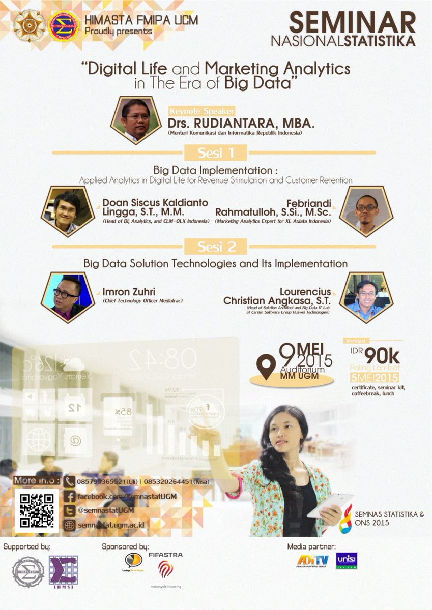 semnastatUGM's tweet photo. @Eternity_UII SemnastatUGM2015 "Digital Life and Marketing Analytic in The Era of Big Data" w/ Drs. Rudiantara, MBA. http://t.co/KEdPP1e9uy
