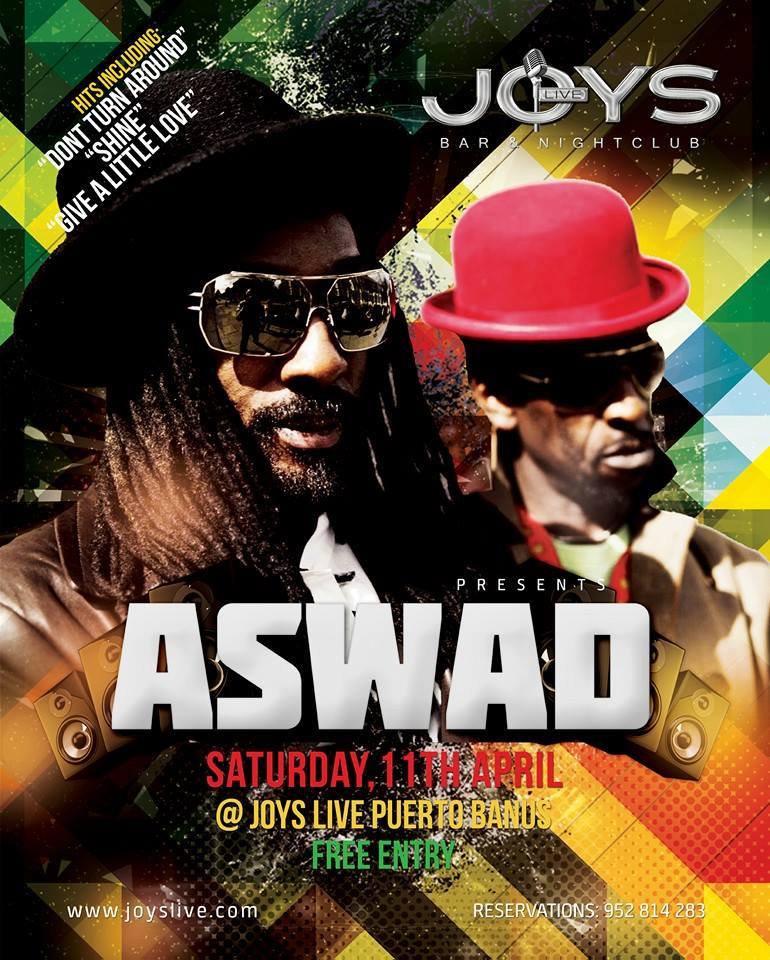 PullUpParty's tweet photo. Sábado 11-Abril #ASWAD actuará en #JoysLive de #PuertoBanus
Gratis con reserva
@paulmaxwel #reggae #marbella #reggae http://t.co/rVSUJv6zYs