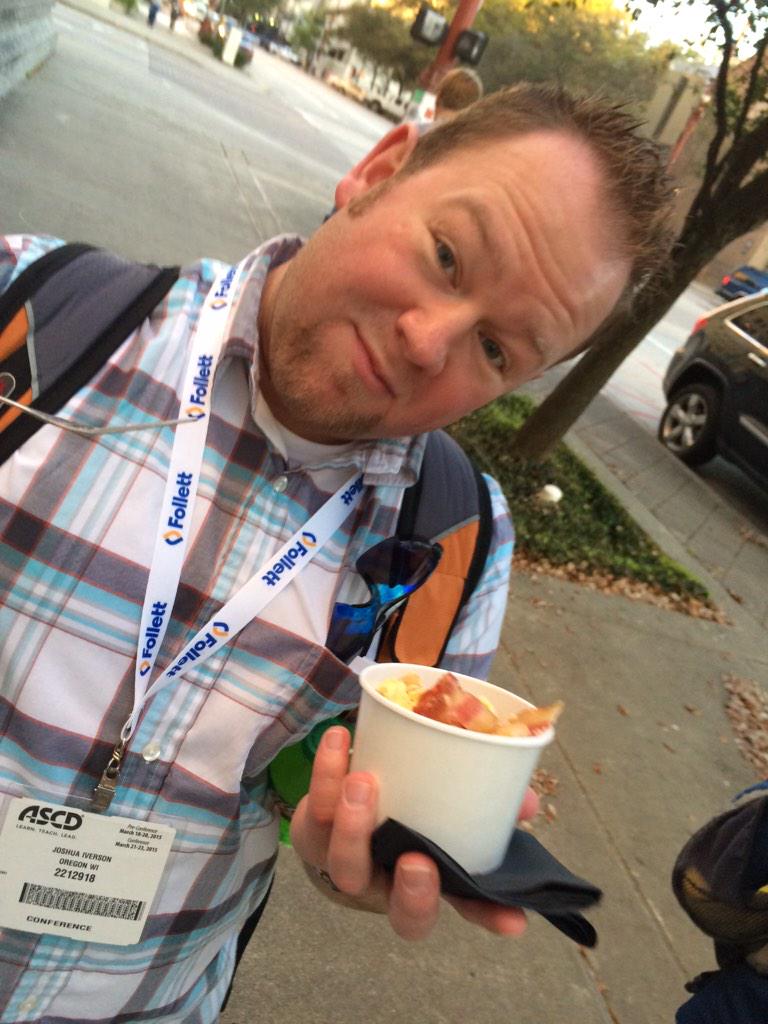 He says, "Breakfast in a cup!"