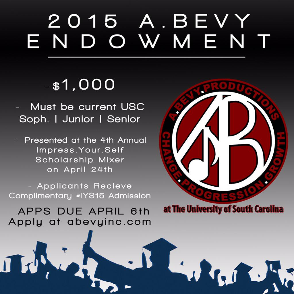 ABevyInc's tweet photo. Visit http://t.co/hhJ99j2nPD to apply for our collegiate sectors A.Bevy Endowment! @ABevyatUSC @ABevyatUSCU #IYS15 http://t.co/GfGHwqYITU