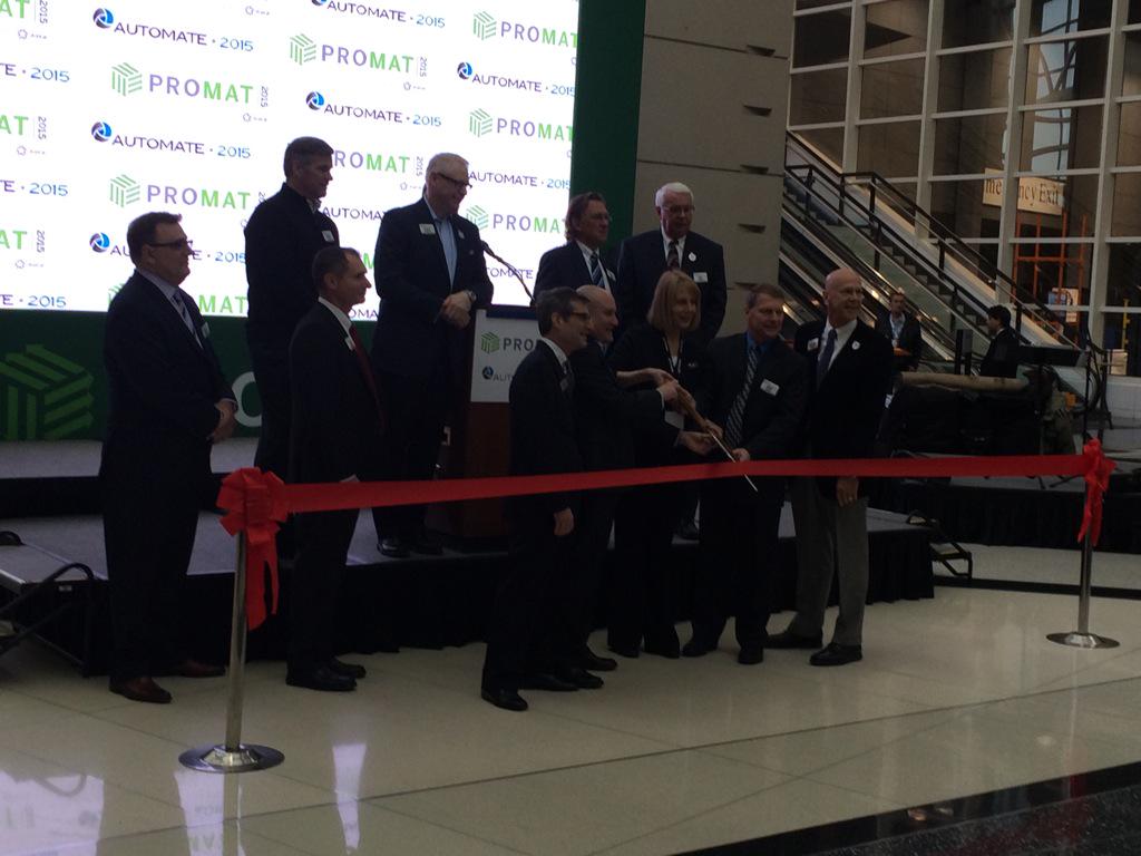 AutomateShow's tweet image. #Automate2015 and #ProMatShow leadership officially opening the shows!