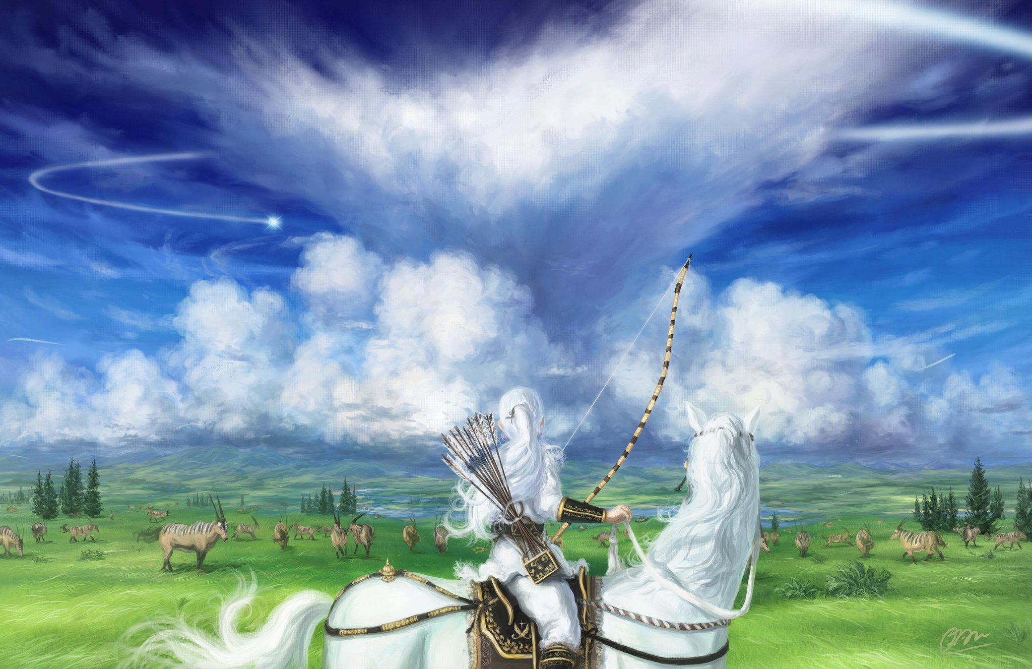 四季まこと 盛夏 遙かなる中原に盛夏到来を告げる大積乱雲 作成にはpainterをメインで使用 入道雲 の表現にこだわりました あとで微修正するかも 高画質版はこちらへどうぞ Pixiv Http T Co Pw3zl0ugk2 Http T Co Mnkdpl8htc Twitter