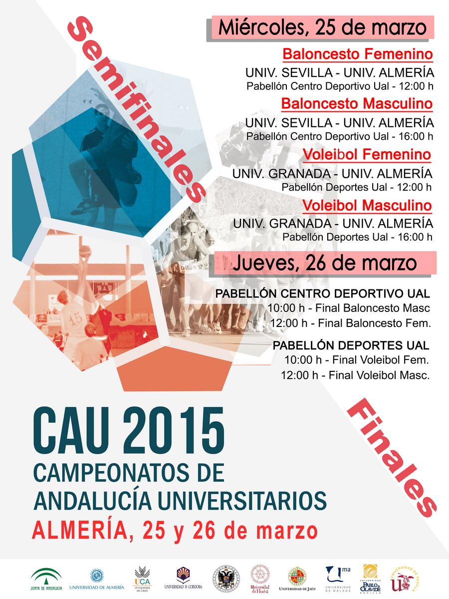 ualdeportes's tweet photo. Esta semana #CAUVoleibol2015 en Pab Deportes UAL. Semifinales: Miercoles 25/03, VBF 12:00 UAL-UGR y VBM 16:00 UAL-UGR http://t.co/oxGQGDruRn
