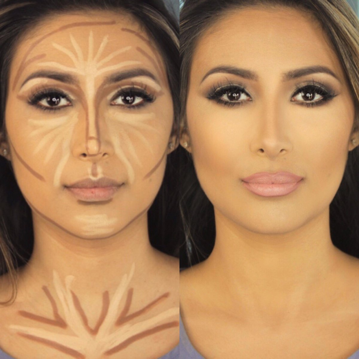 cream contour and highlight