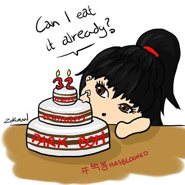 Happy birthday my sexy lady park bom, don\t forget to eat your corn 