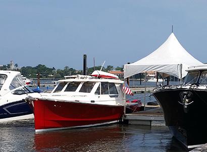 All moved in and ready for #PBIBS2015. See the True North 34 Outboard Express on Ramp 9.