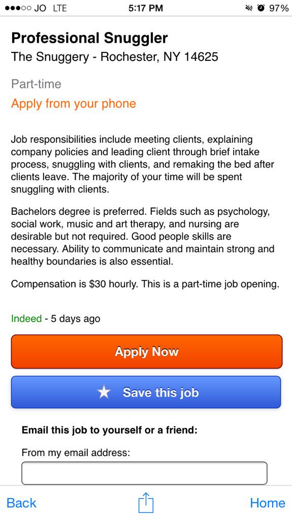 Is this for real? #professionalsnuggler #roc