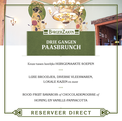 Tijdens de Paasdagen bent u van harte welkom om te genieten van onze Paasbrunch. Bekijk op:
bit.ly/19LLJjW