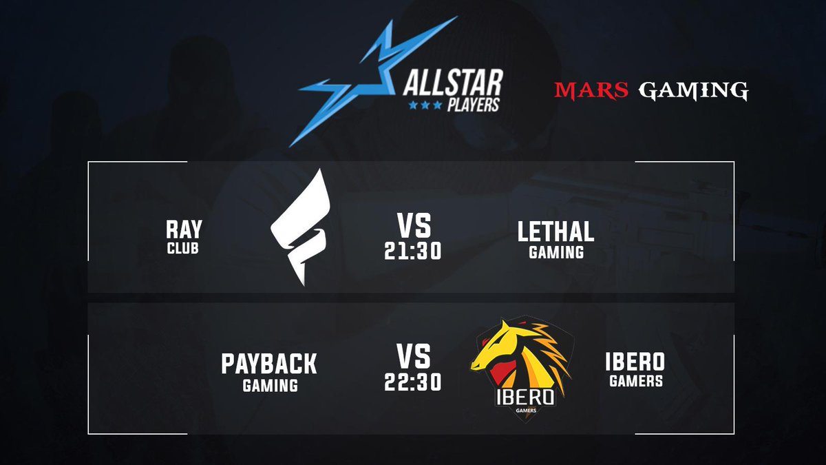 AllStar_Players's tweet photo. No os podeis perder los partidazos de #CSGO de hoy!  @RayClub_eu vs #LethalGaming y #PayBackGaming vs @IBGClub http://t.co/H6w59fFWAg