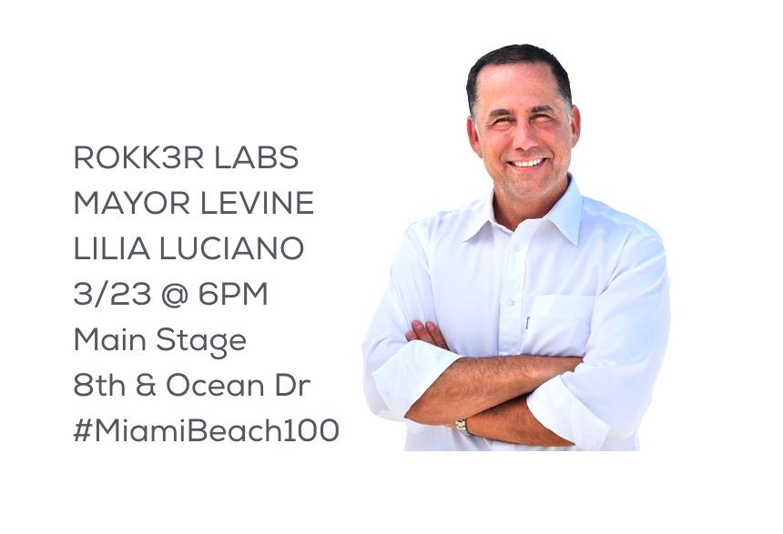 This is why I love working in tech on #Miamibeach: celebrate w/ @rokk3rlabs + <a href="/MayorLevine/">Mayor Philip Levine</a> for #MiamiBeach100 tonight