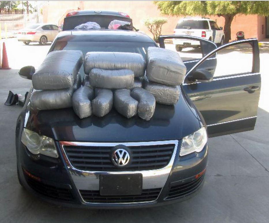 16 y/o girl from #Glendale & 2 passengers, arrested for trying to smuggle 185 lbs of marijuana.  Pic by: @CBPArizona