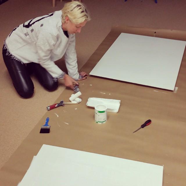 storybymachine's tweet photo. Leather pants might be the best painting work wear ever. Just wipe'em right off. http://t.co/yWXhCGWokS