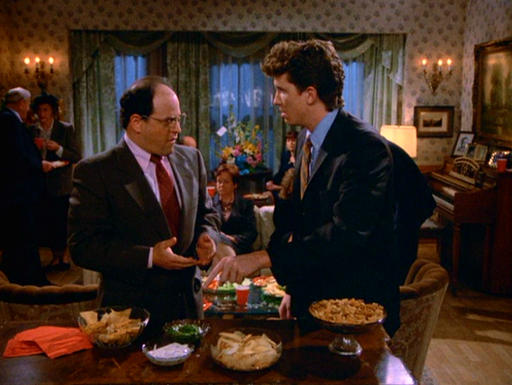SeinfeldTV's tweet photo. "You double-dipped the chip?" Happy #NationalChipAndDipDay! How do you dip your chip? #Seinfeld http://t.co/YGWaUhKBGE